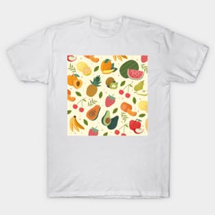 Illustrated Cute Fruits T-Shirt